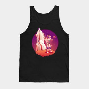 Astronaut Chilling on the Moon Tank Top